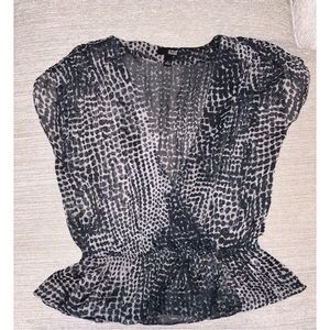 •a.n.a• Sheer Peplum Blouse